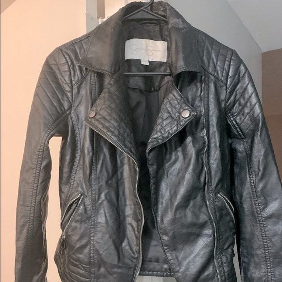 Black Leather Jacket XS (has some peeling around collar and some on sleeves)